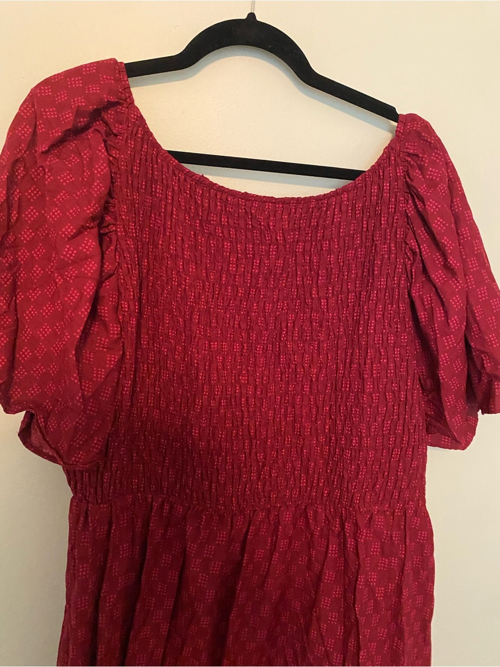 Ava & Viv Wine Red Short Flutter Sleeve Dress - Picture 6 of 7